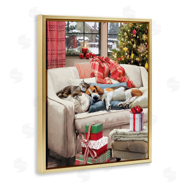 Stupell Industries Jason Kirk | Pets On Holiday Couch