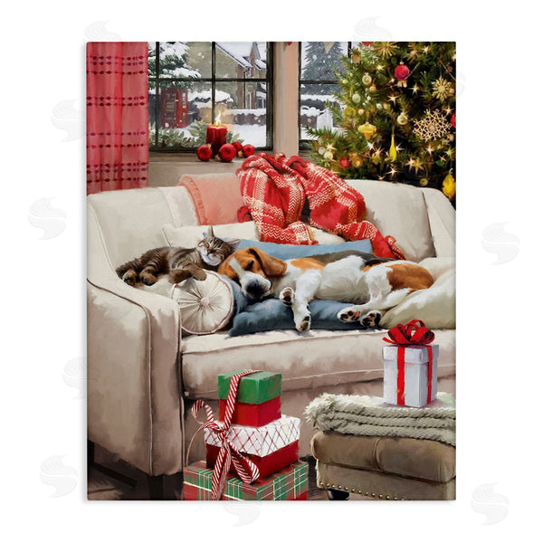 stupell industries Jason Kirk | Pets on Holiday Couch