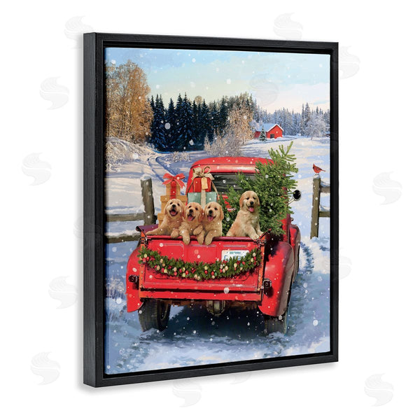 Stupell Industries Jason Kirk | Puppies In Holiday Truck