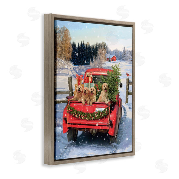 Stupell Industries Jason Kirk | Puppies In Holiday Truck