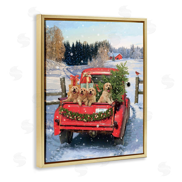 Stupell Industries Jason Kirk | Puppies In Holiday Truck