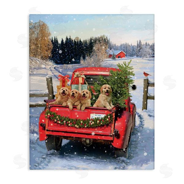stupell industries Jason Kirk | Puppies in Holiday Truck