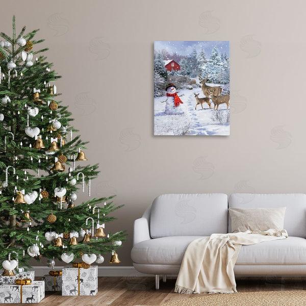 Stupell Industries Jason Kirk | Reindeer & Snowman Landscape Wall Art