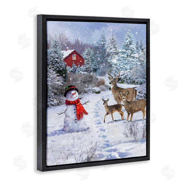 Stupell Industries Jason Kirk | Reindeer & Snowman Landscape Wall Art