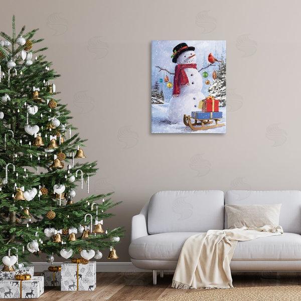 Stupell Industries Jason Kirk | Snowman With Gift Sled Wall Art