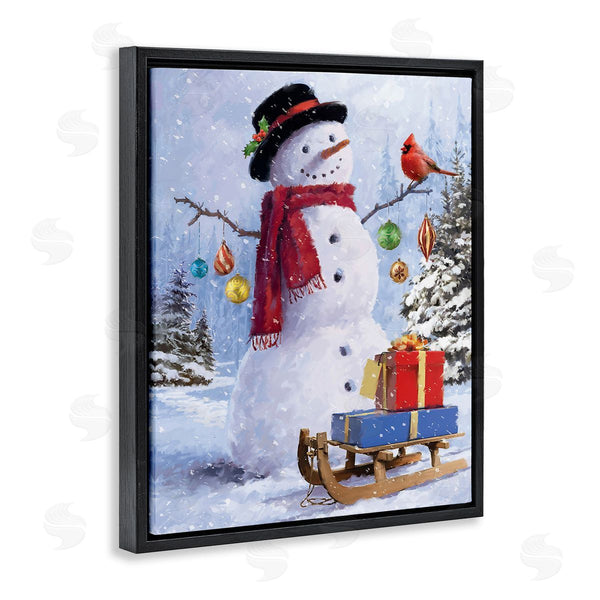 Stupell Industries Jason Kirk | Snowman With Gift Sled Wall Art