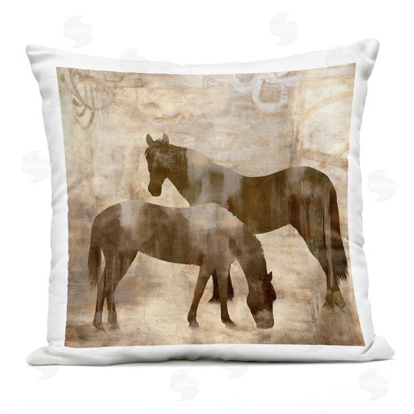 Stupell Industries Jason Mann | Rustic Farm Horses Silhouettes Printed Throw Pillow