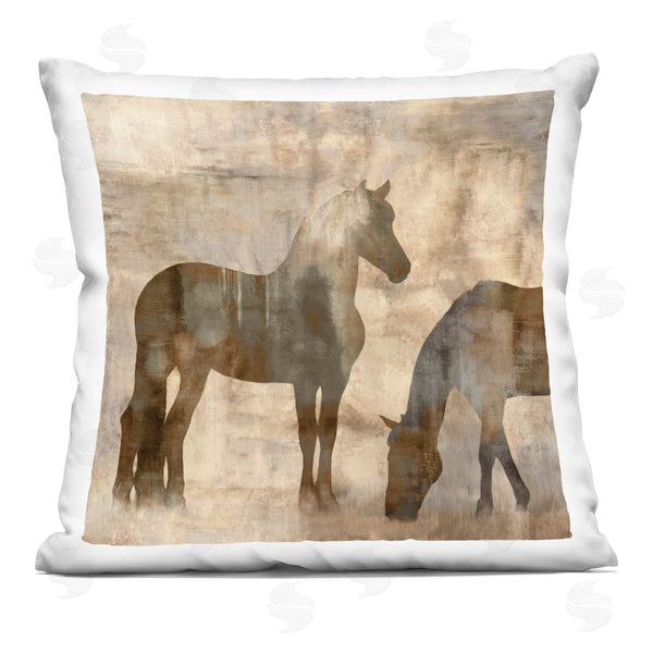 stupell industries Jason Mann | Rustic Stallions Country Horses Printed Throw Pillow
