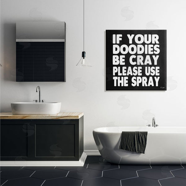 Stupell Industries Jaxn Blvd. | Doodies Be Cray Use The Spray Bathroom Phrase Wall Art