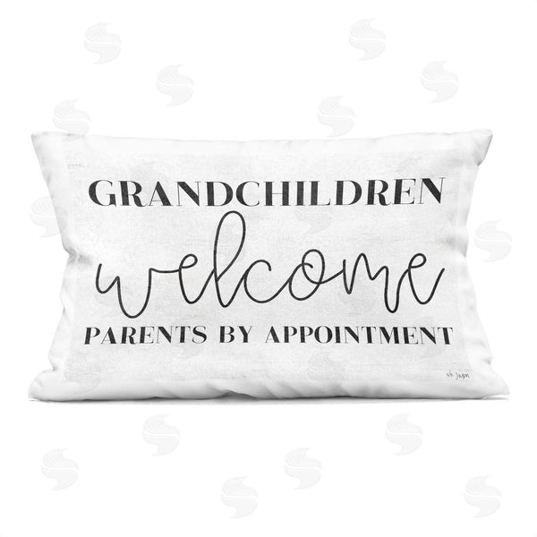 stupell industries Jaxn Blvd. | Grandchildren Welcome Parents by Appointment Throw Pillow