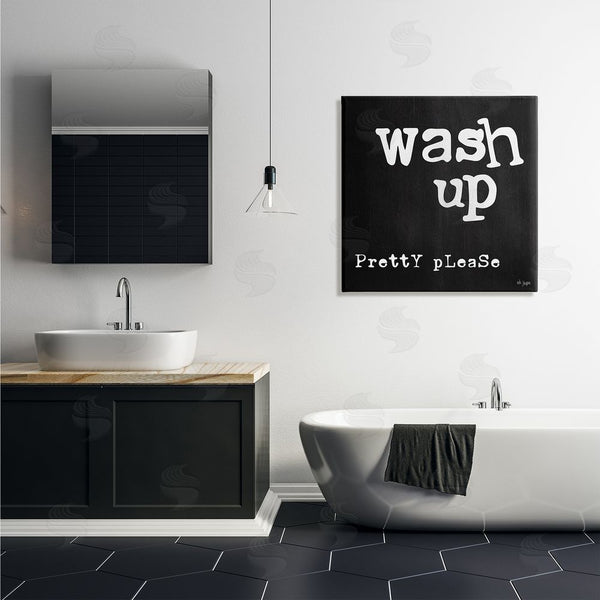 Stupell Industries Jaxn Blvd. | Wash Up Pretty Please Bathroom Sign Black White Wall Art