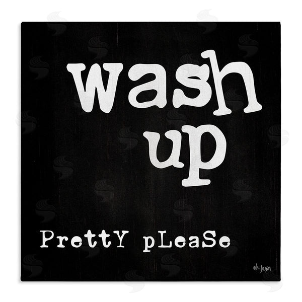 stupell industries Jaxn Blvd. | Wash Up Pretty Please Bathroom Sign Black White Wall Art