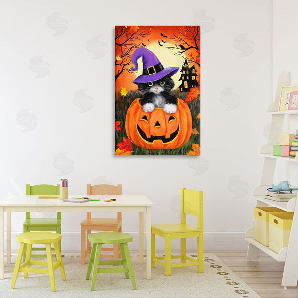 Stupell Industries Jean Francois | Cat Peeking From Jack-o-Lantern Wall Art