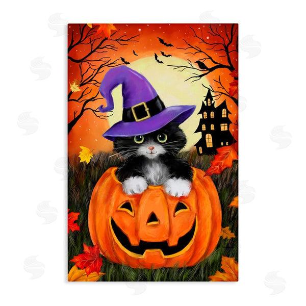 stupell industries Jean Francois | Cat Peeking from Jack-o-Lantern Wall Art