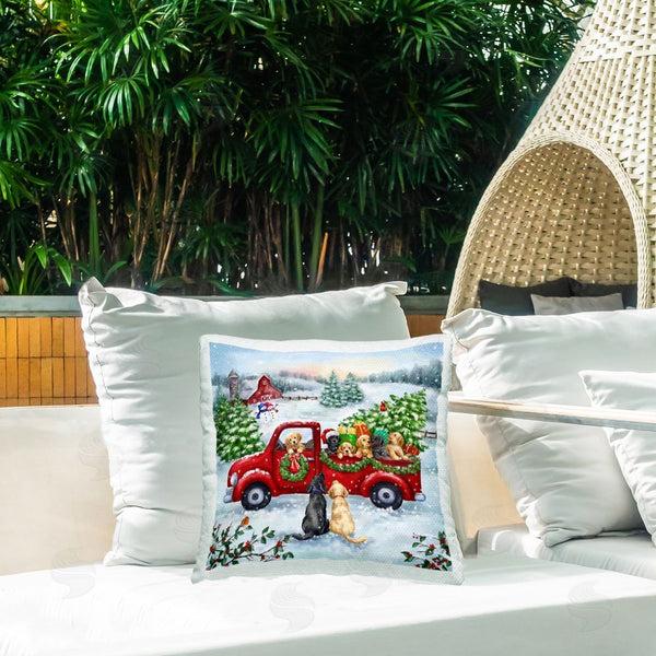 Stupell Industries Jean Francois | Holiday Truck & Tree Printed Throw Pillow