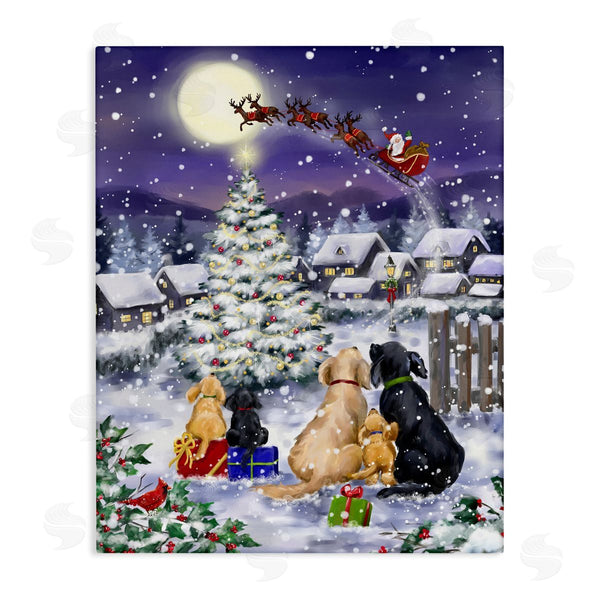 stupell industries Jean Francois | Santa Over Snowy Dogs Wall Art