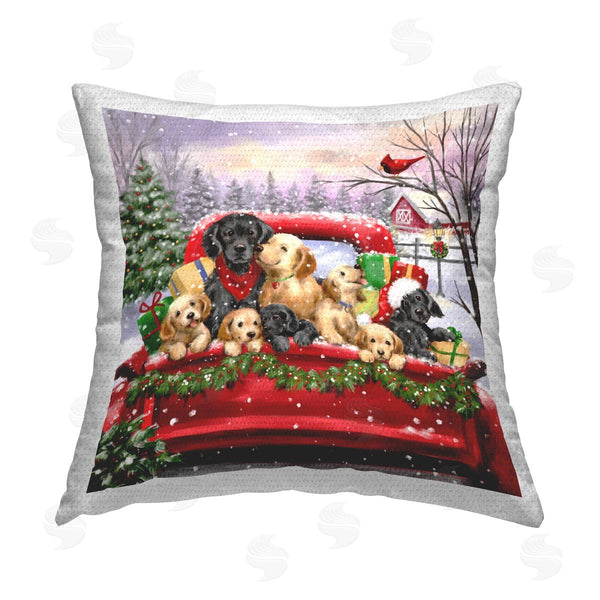 Stupell Industries Jean Francois | Snowy Christmas Puppies Printed Throw Pillow