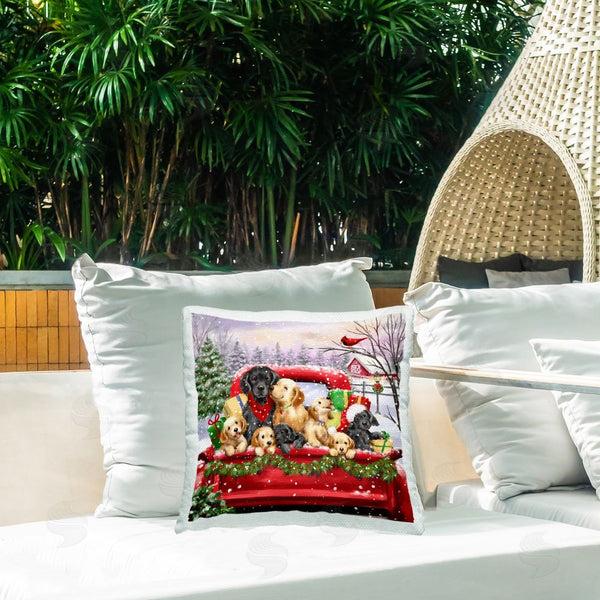 Stupell Industries Jean Francois | Snowy Christmas Puppies Printed Throw Pillow