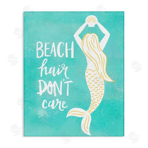 stupell industries Jean Kelly | Beach Hair Don't Care Mermaid Fantasy Turquoise Scallop Wall Art