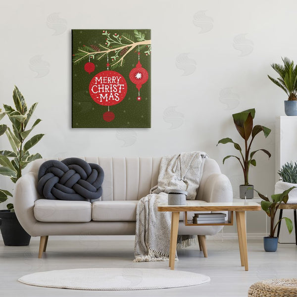 Stupell Industries Jean Kelly | Merry Christmas Festive Pine Tree Ornament Wall Art