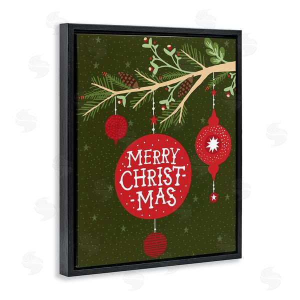 Stupell Industries Jean Kelly | Merry Christmas Festive Pine Tree Ornament Wall Art