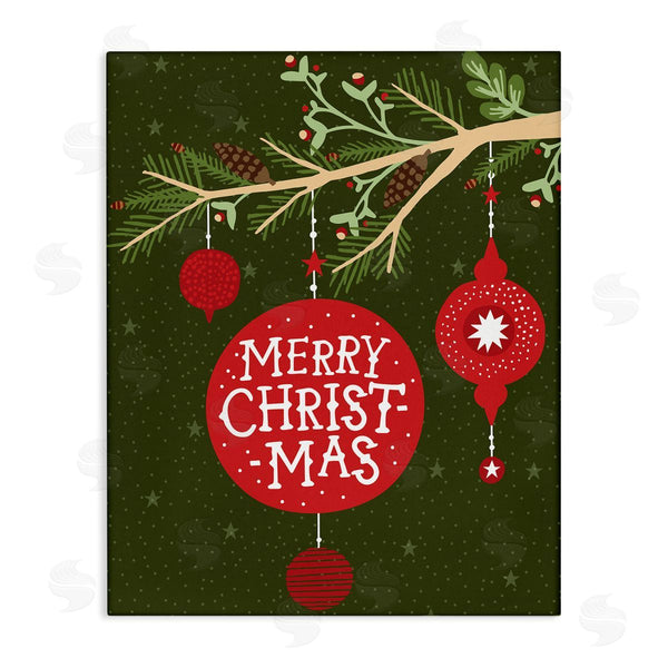 stupell industries Jean Kelly | Merry Christmas Festive Pine Tree Ornament Wall Art