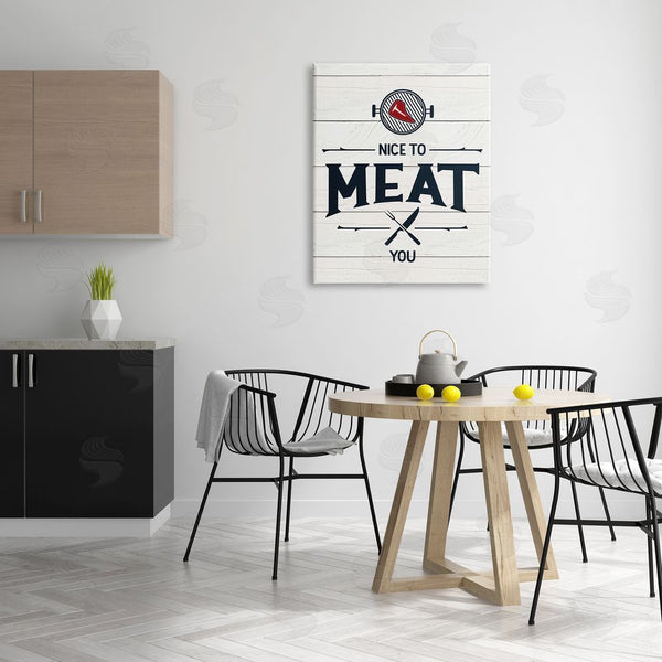 Stupell Industries Jean Kelly | Nice To Meat You Phrase Funny BBQ Pun Wall Art
