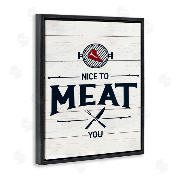 Stupell Industries Jean Kelly | Nice To Meat You Phrase Funny BBQ Pun Wall Art