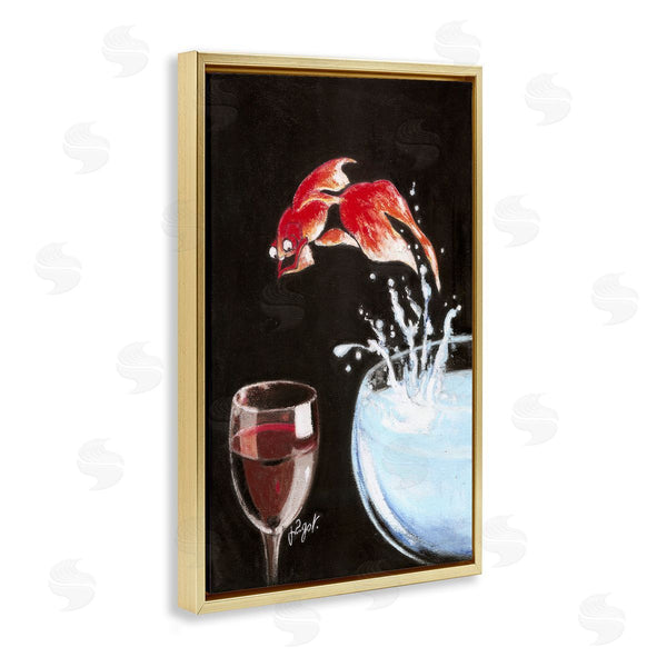 Stupell Industries Jean-Pierre Got | Fish Diving Into Wine Glass