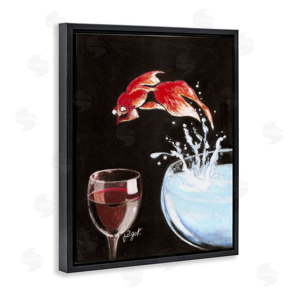 Stupell Industries Jean-Pierre Got | Fish Leaping Into Wine Glass