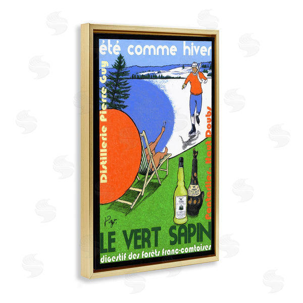 Stupell Industries Jean-Pierre Got | Summer & Winter Distillery Advertisement