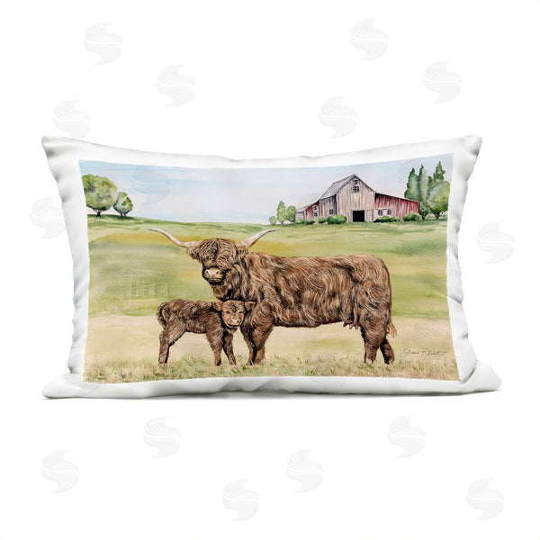 Stupell Industries Jean Plout | Highland Cow And Calf Printed Throw Pillow