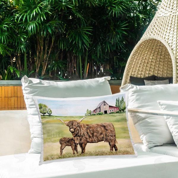 Stupell Industries Jean Plout | Highland Cow And Calf Printed Throw Pillow