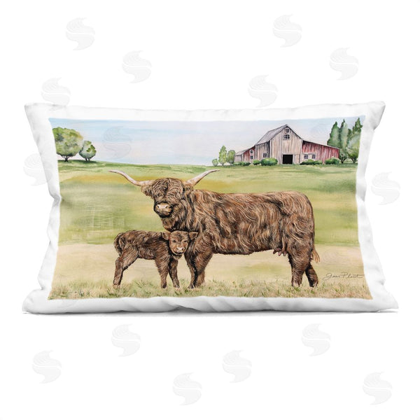 stupell industries Jean Plout | Highland Cow And Calf Printed Throw Pillow