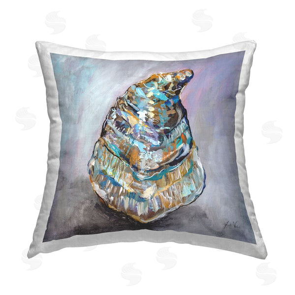 stupell industries Jeanette Vertentes | Abstract Seashell Marine Life Printed Throw Pillow