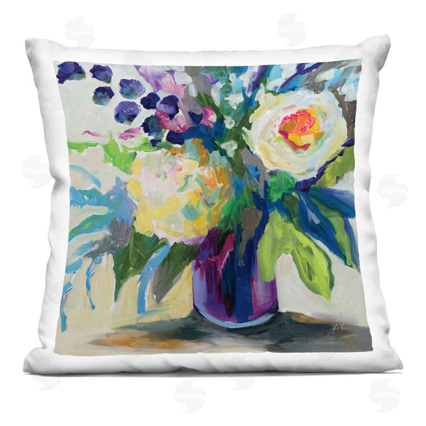 stupell industries Jeanette Vertentes | Amethyst Flower Bouquet Printed Throw Pillow