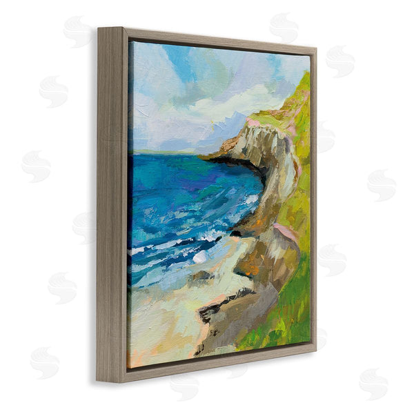 Stupell Industries Jeanette Vertentes | Beach Cove And Cliff Painting