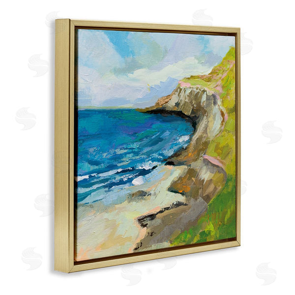 Stupell Industries Jeanette Vertentes | Beach Cove And Cliff Painting