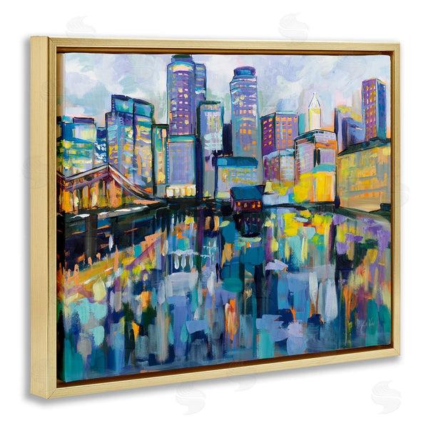Stupell Industries Jeanette Vertentes | Boston Harbor Cityscape Painting