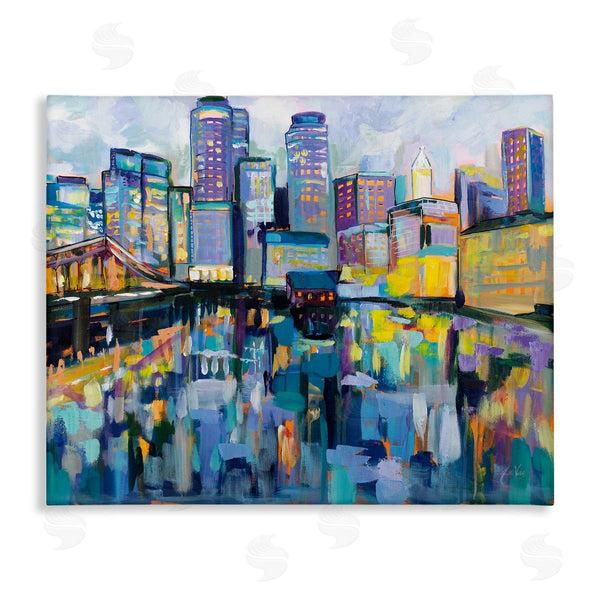 stupell industries Jeanette Vertentes | Boston Harbor Cityscape Painting