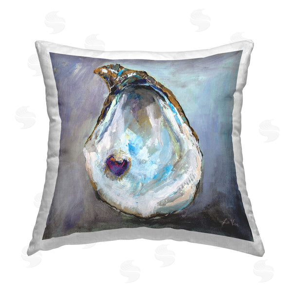 stupell industries Jeanette Vertentes | Clam Shell & Pearl Abstract Printed Throw Pillow