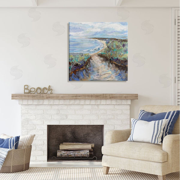 Stupell Industries Jeanette Vertentes | Cloudy Ocean Coast Painting Wall Art