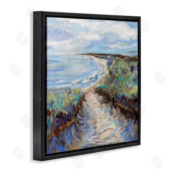 Stupell Industries Jeanette Vertentes | Cloudy Ocean Coast Painting Wall Art
