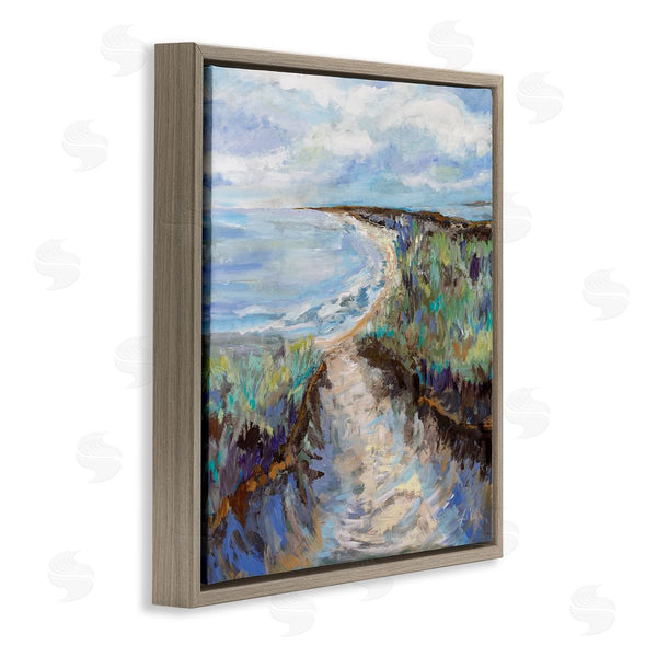 Stupell Industries Jeanette Vertentes | Cloudy Ocean Coast Painting Wall Art