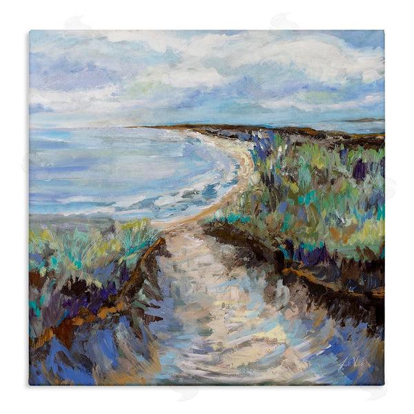 stupell industries Jeanette Vertentes | Cloudy Ocean Coast Painting Wall Art