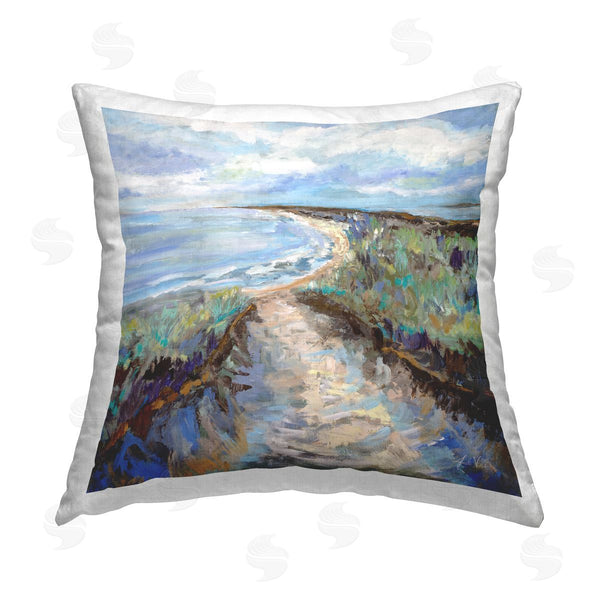 stupell industries Jeanette Vertentes | Coastal Trail Sea Shoreline Printed Throw Pillow
