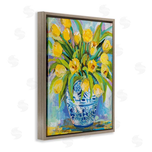 Stupell Industries Jeanette Vertentes | Expressive Yellow Tulips In Vase