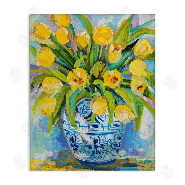 stupell industries Jeanette Vertentes | Expressive Yellow Tulips in Vase