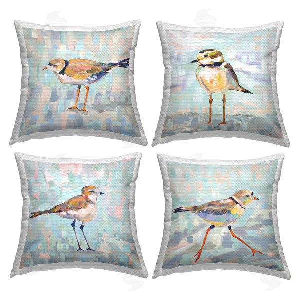 Stupell Industries Jeanette Vertentes | Little Birds With Abstract Pattern Printed Throw Pillow Set