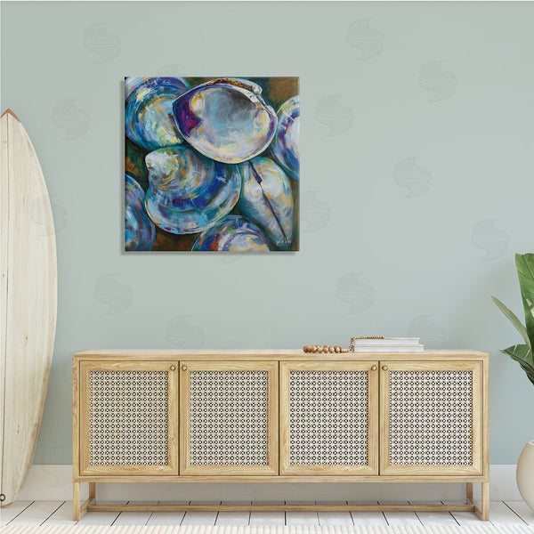 Stupell Industries Jeanette Vertentes | Modern Clam Shells Coastal Invertebrate Seashell Expressive Painting Wall Art